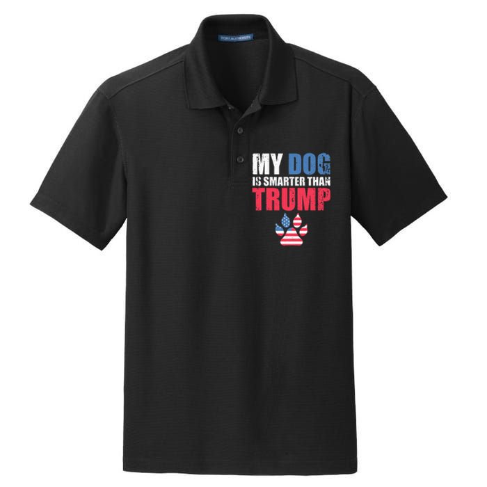 My Dog Is Smarter Than Your President Trump Funny Anti Trump Dry Zone Grid Polo