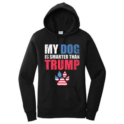 My Dog Is Smarter Than Your President Trump Funny Anti Trump Women's Pullover Hoodie