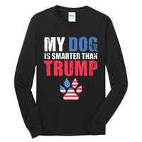 My Dog Is Smarter Than Your President Trump Funny Anti Trump Tall Long Sleeve T-Shirt