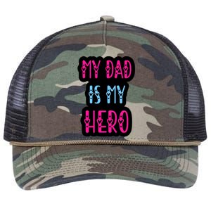 My Dad Is My Hero Quote Fathers T Retro Rope Trucker Hat Cap