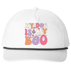 My Dog Is My Boo Halloween Funny Groovy Dog Halloween Gift Snapback Five-Panel Rope Hat