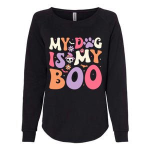 My Dog Is My Boo Halloween Funny Groovy Dog Halloween Gift Womens California Wash Sweatshirt