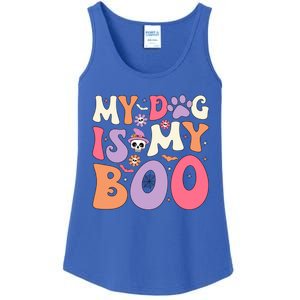 My Dog Is My Boo Halloween Funny Groovy Dog Halloween Gift Ladies Essential Tank