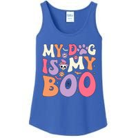 My Dog Is My Boo Halloween Funny Groovy Dog Halloween Gift Ladies Essential Tank