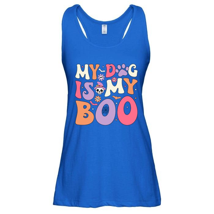 My Dog Is My Boo Halloween Funny Groovy Dog Halloween Gift Ladies Essential Flowy Tank