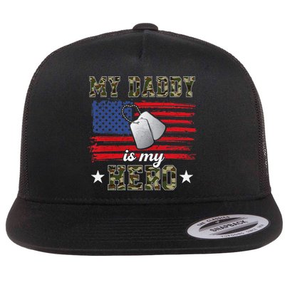 My Daddy Is My Hero Military Dad American Flag Army Proud Ar Flatbill Hat