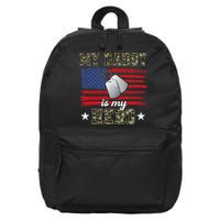 My Daddy Is My Hero Military Dad American Flag Army Proud Ar 16 in Basic Backpack