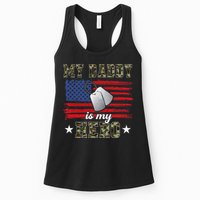 My Daddy Is My Hero Military Dad American Flag Army Proud Ar Womens Tank Top