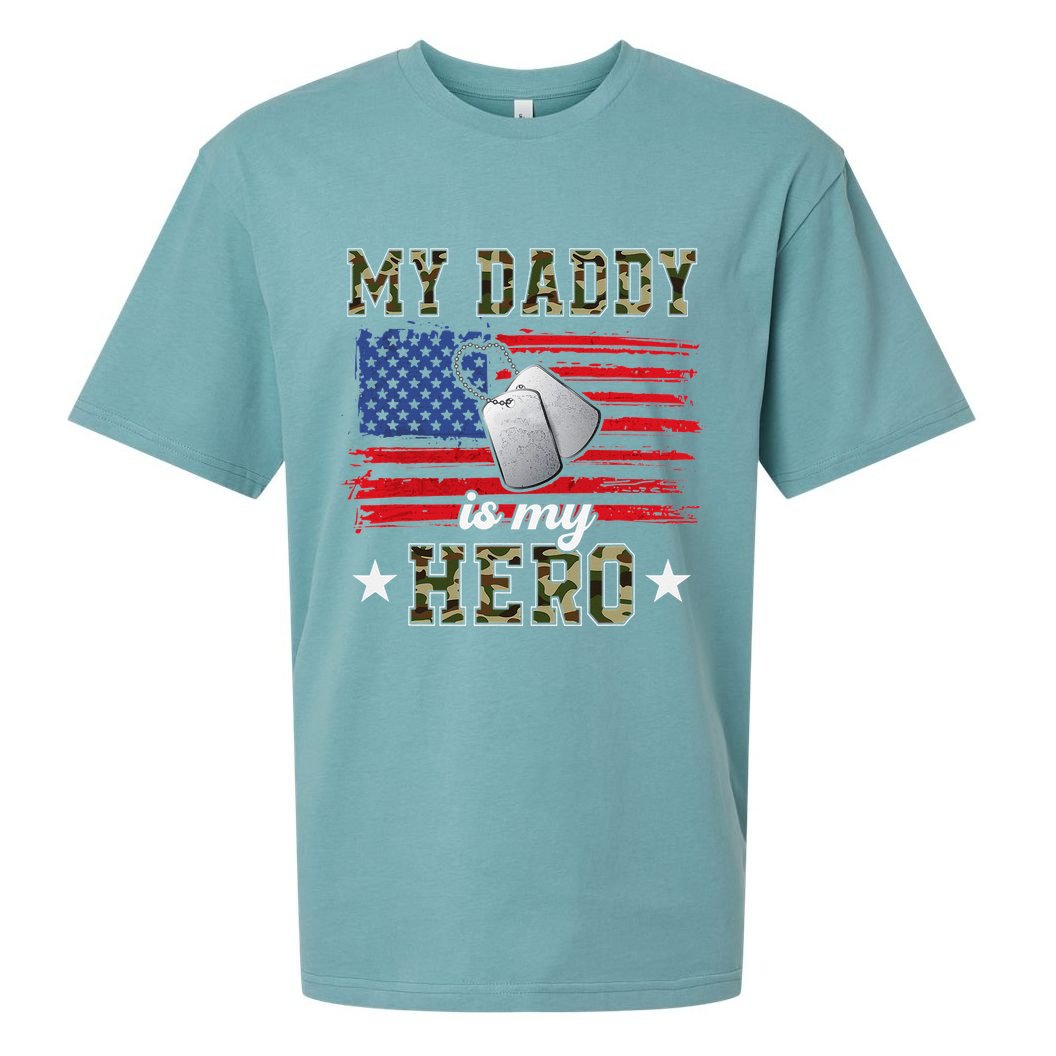 My Daddy Is My Hero Military Dad American Flag Army Proud Ar Sueded Cloud Jersey T-Shirt