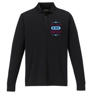 My Dad Is My Hero | Father's Day Quote Performance Long Sleeve Polo