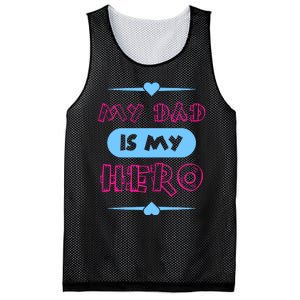 My Dad Is My Hero | Father's Day Quote Mesh Reversible Basketball Jersey Tank