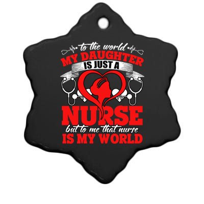 My Daughter Is A Nurse Proud To Be A Nurse's Mom Gift Ceramic Star Ornament