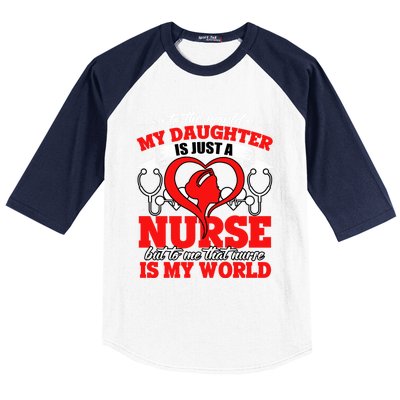 My Daughter Is A Nurse Proud To Be A Nurse's Mom Gift Baseball Sleeve Shirt