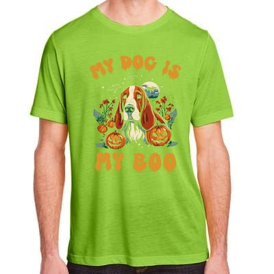 My Dog Is My Boo Halloween Pumpkin Basset Hound Halloween Cute Gift Adult ChromaSoft Performance T-Shirt