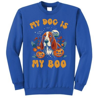 My Dog Is My Boo Halloween Pumpkin Basset Hound Halloween Cute Gift Sweatshirt