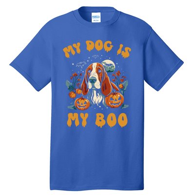 My Dog Is My Boo Halloween Pumpkin Basset Hound Halloween Cute Gift Tall T-Shirt