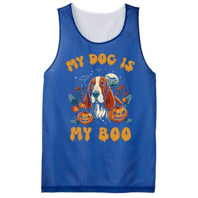 My Dog Is My Boo Halloween Pumpkin Basset Hound Halloween Cute Gift Mesh Reversible Basketball Jersey Tank