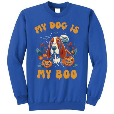 My Dog Is My Boo Halloween Pumpkin Basset Hound Halloween Cute Gift Tall Sweatshirt