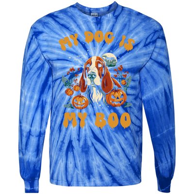 My Dog Is My Boo Halloween Pumpkin Basset Hound Halloween Cute Gift Tie-Dye Long Sleeve Shirt