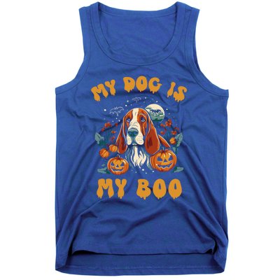 My Dog Is My Boo Halloween Pumpkin Basset Hound Halloween Cute Gift Tank Top