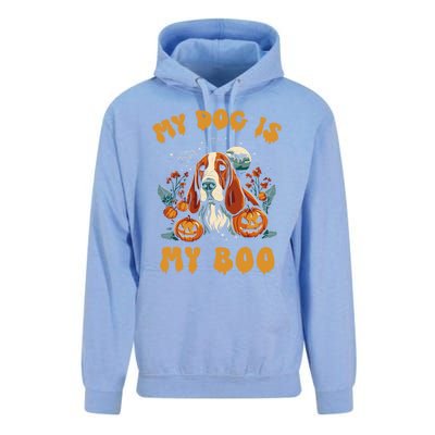 My Dog Is My Boo Halloween Pumpkin Basset Hound Halloween Cute Gift Unisex Surf Hoodie