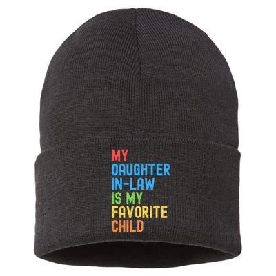 My Daughter In Law Is My Favorite Child Funny Family Humor Engagement Party Sustainable Knit Beanie