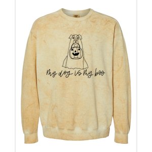 My Dog Is My Boo Dog Lover Funny Dog Halloween Colorblast Crewneck Sweatshirt