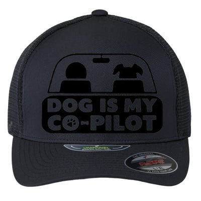 My Dog Is My CoPilot Funny Cute Flexfit Unipanel Trucker Cap