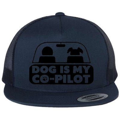 My Dog Is My CoPilot Funny Cute Flat Bill Trucker Hat