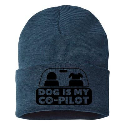 My Dog Is My CoPilot Funny Cute Sustainable Knit Beanie