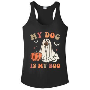 My Dog Is My Boo Spooky Season Ghost Halloween Groovy Retro Ladies PosiCharge Competitor Racerback Tank