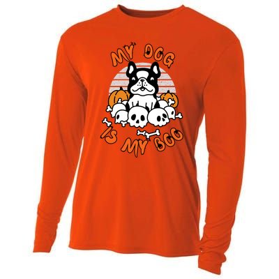 My Dog Is My Boo Spooky Ghost Halloween Dog Lover Groovy Cool Gift Cooling Performance Long Sleeve Crew