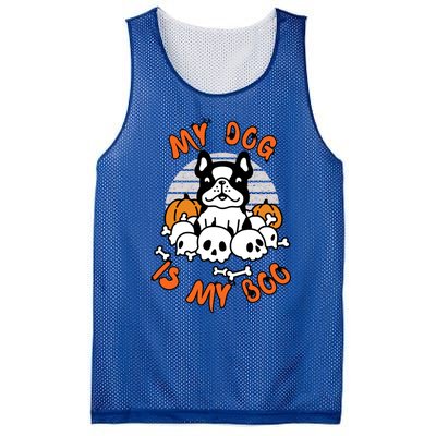 My Dog Is My Boo Spooky Ghost Halloween Dog Lover Groovy Cool Gift Mesh Reversible Basketball Jersey Tank