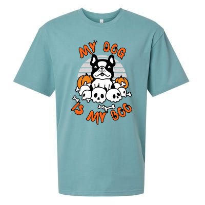 My Dog Is My Boo Spooky Ghost Halloween Dog Lover Groovy Cool Gift Sueded Cloud Jersey T-Shirt