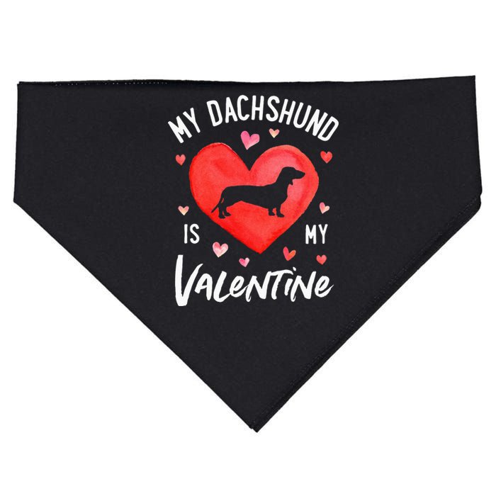 My Dachshund Is My Valentine Valentines Day USA-Made Doggie Bandana