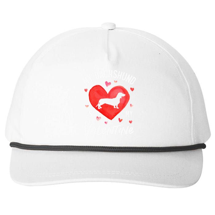 My Dachshund Is My Valentine Valentines Day Snapback Five-Panel Rope Hat