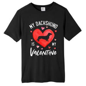 My Dachshund Is My Valentine Valentines Day Tall Fusion ChromaSoft Performance T-Shirt