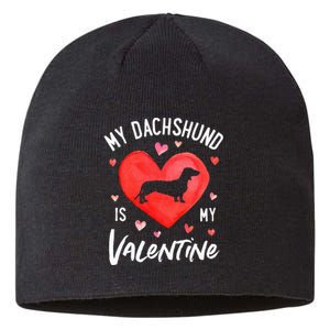 My Dachshund Is My Valentine Valentines Day Sustainable Beanie