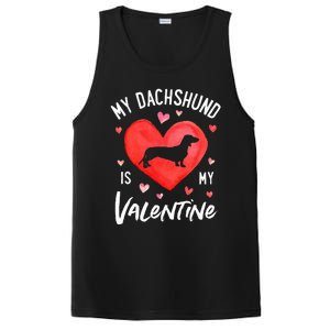 My Dachshund Is My Valentine Valentines Day PosiCharge Competitor Tank