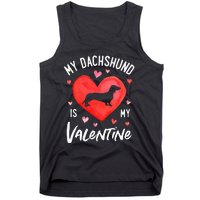 My Dachshund Is My Valentine Valentines Day Tank Top