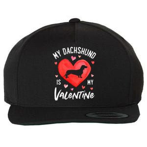 My Dachshund Is My Valentine Valentines Day Wool Snapback Cap