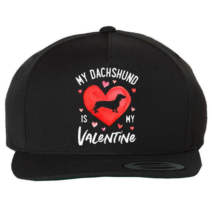 My Dachshund Is My Valentine Valentines Day Wool Snapback Cap