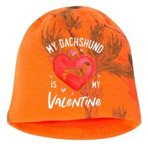 My Dachshund Is My Valentine Valentines Day Kati - Camo Knit Beanie