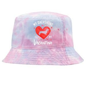 My Dachshund Is My Valentine Valentines Day Tie-Dyed Bucket Hat