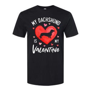 My Dachshund Is My Valentine Valentines Day Softstyle CVC T-Shirt