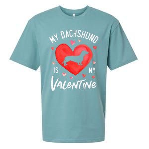 My Dachshund Is My Valentine Valentines Day Sueded Cloud Jersey T-Shirt