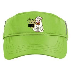 My Dog Is My Boo Spooky Season Ghost Halloween Groovy Retro Gift Adult Drive Performance Visor