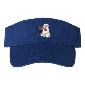 My Dog Is My Boo Spooky Season Ghost Halloween Groovy Retro Gift Valucap Bio-Washed Visor