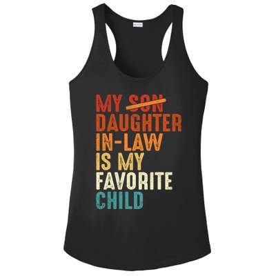 My Daughter In Law Is My Favorite Retro Fathers Day Cute Gift Ladies PosiCharge Competitor Racerback Tank