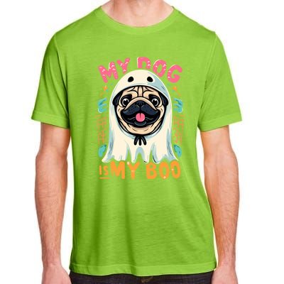 My Dog Is My Boo Spooky Season Ghost Halloween Groovy Retro Funny Gift Adult ChromaSoft Performance T-Shirt